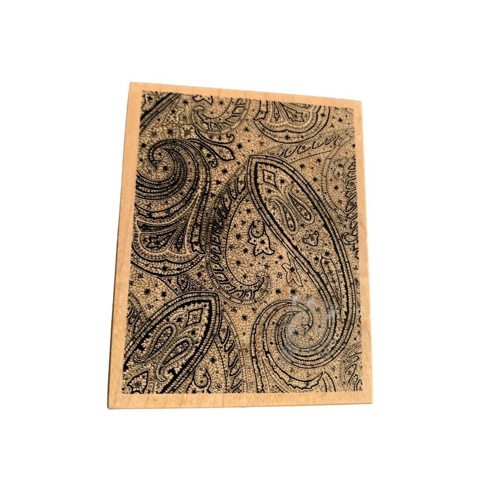 Paisley Rubber Stamp 3.5x4.5 Inches - Intricate Design for Crafting Scrapbooking